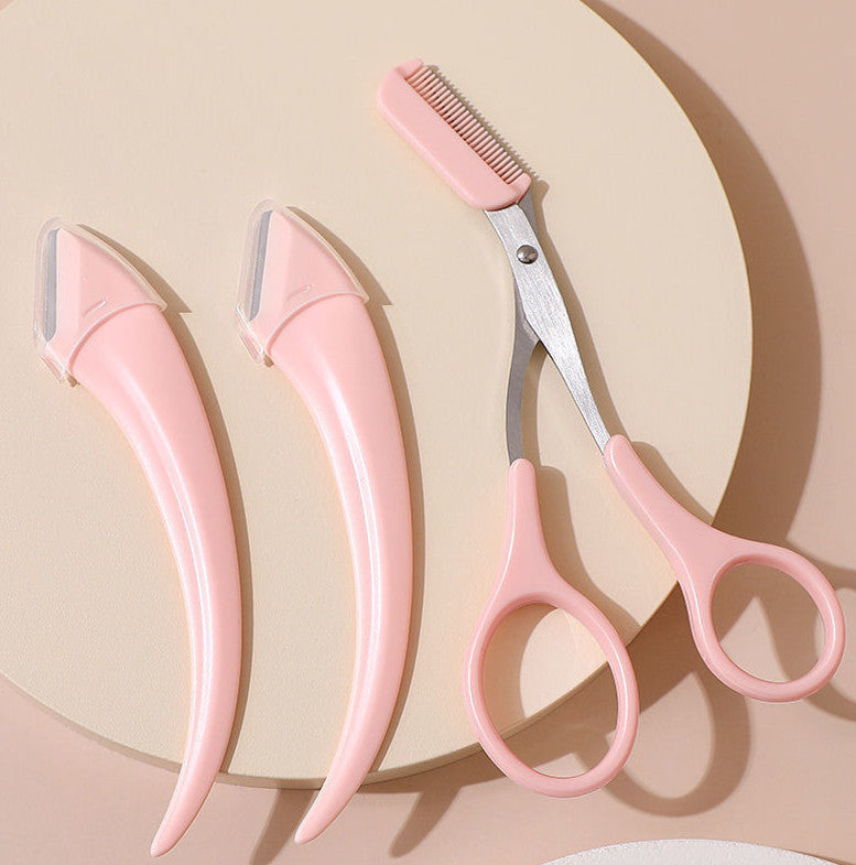 Eyebrow Trimming Knife With Comb Curved Moon Small Beauty Supplies Gadgets Eyebrow Trimming Knife With Comb Curved Moon Small Beauty Supplies Gadgets